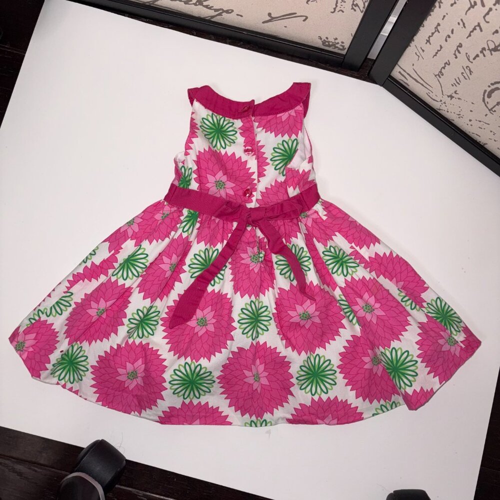 💜3/$12✨ Penelope Mack Toddler Pink Green Floral Sleeveless Dress Size 18 months - Picture 2 of 4
